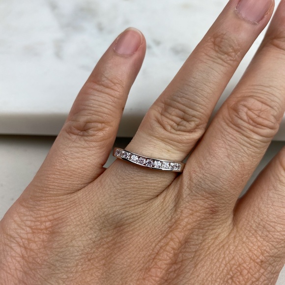 Sterling Silver & Cubic Zirconia Band - Picture 6 of 6